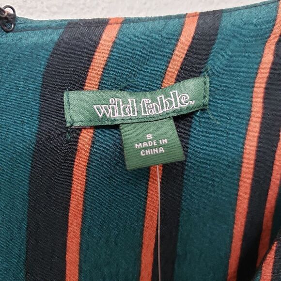 NWT WildāFableĀ Stripedā3/4āSleeveāPantāJumpsuitāSizeāS - Picture 4 of 7